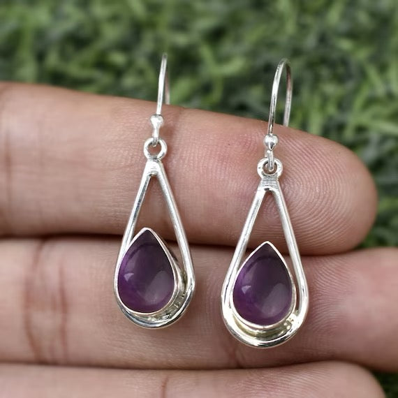 Amethyst geode earrings